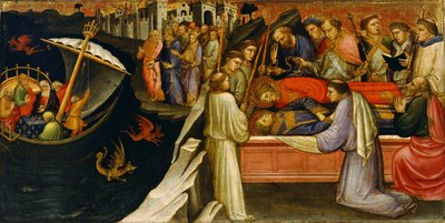 セントスティーブンの伝説、1408年のシーンを表すプレデラパネル 作： Mariotto di Nardo