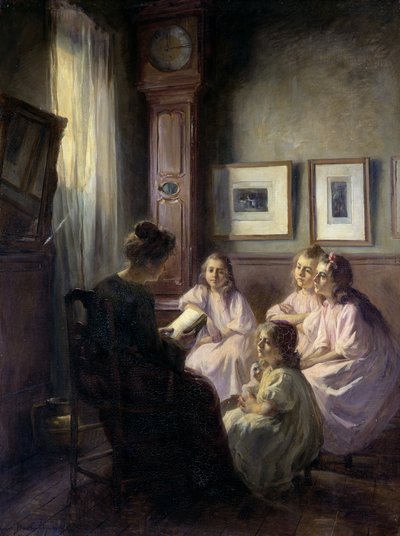 子供のための物語、1904年キャンバスに油彩 作： Marius Bartholoty