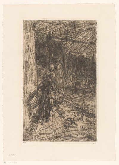 ロバに乗った少年 作： Marius Bauer (signed by artist)