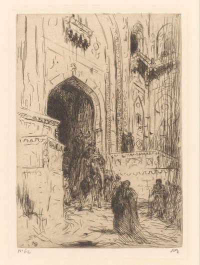 デリーの宮殿の入り口の門 作： Marius Bauer (signed by artist)