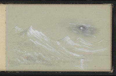 雪に覆われた山頂のある風景 作： Marius Bauer