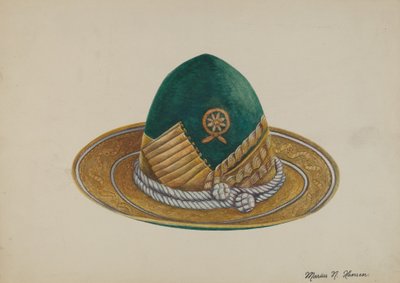 スパニッシュ・サウスウエスト帽子、1937年頃 作： Marius Hansen