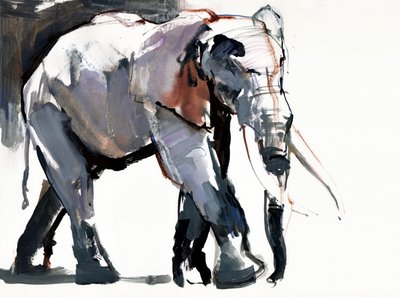 アフリカゾウ、2012年（紙のミクストメディア） 作： Mark Adlington