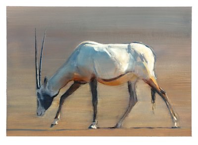 アラビアンオリックス、2010年（紙に油彩） 作： Mark Adlington
