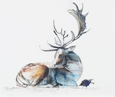 Buck and Bird、2006年（紙に炭とコント） 作： Mark Adlington