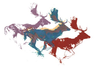 Fallow Bucks（three）、2015、（スクリーンプリント） 作： Mark Adlington