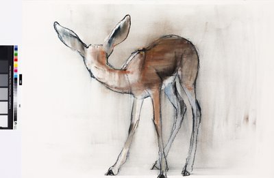 ガゼルフォーン（アラビアンガゼル）2010（紙に油彩） 作： Mark Adlington