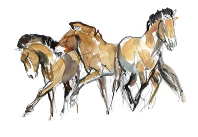 ミストラルスリー（Przewalski）、2013（sennelierインク、水彩、ガッシュ） 作： Mark Adlington