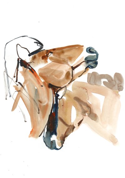 Nuzzle（Przewalski）、2013（sennelierインク、水彩、ガッシュ） 作： Mark Adlington