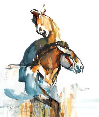 旧石器時代（Przewalski）、2013（sennelierインク、水彩、ガッシュ） 作： Mark Adlington