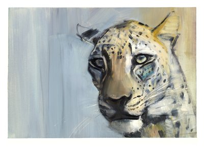 プレデター（アラビアヒョウ）、2009（紙に油彩） 作： Mark Adlington