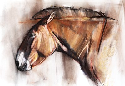 2013年休息馬（紙にパステルと木炭） 作： Mark Adlington