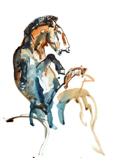 スピリット（Przewalski）、2013（sennelierインク、ガッシュ、水彩） 作： Mark Adlington