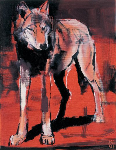 2001年の夏の狼（キャンバス上のミクストメディア） 作： Mark Adlington