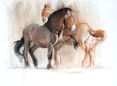 2（Przewalski）、2013、（紙にパステルと木炭） 作： Mark Adlington