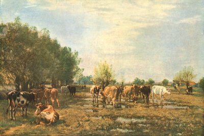 牛とフェン牧草地、1877、c1930。 作： Mark Fisher