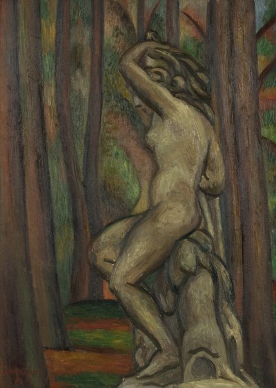 公園の中の銅像 作： Mark Gertler