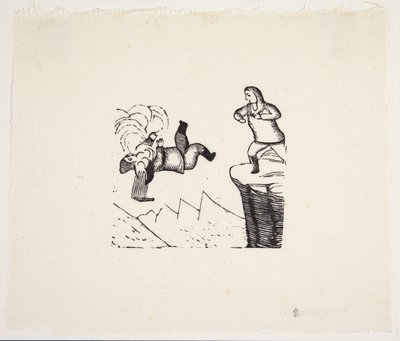Akigssiak の物語: Akigssiak は原住民を山から投げ落とす 作： Markus Lynge