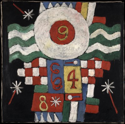 ベルリンでの開戦時に私が見た数字、デザイン、文字のコレクション 作： Marsden Hartley