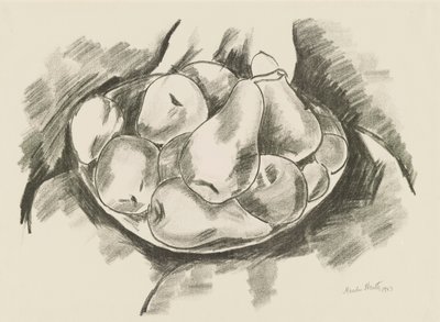 リンゴとナシの皿 作： Marsden Hartley