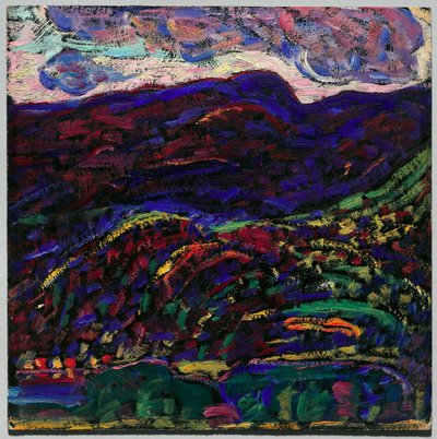 ケザー湖、秋の夜、1910年頃（ボール紙に油彩） 作： Marsden Hartley