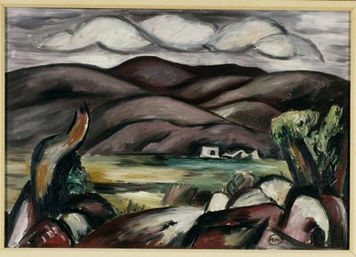 風景、ニューメキシコ（キャンバスに油彩） 作： Marsden Hartley