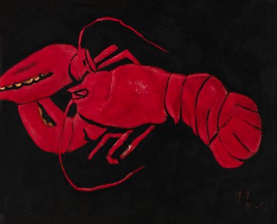 黒い背景にロブスター、1940-1941年。 作： Marsden Hartley