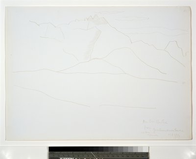 雲のある山の風景 作： Marsden Hartley