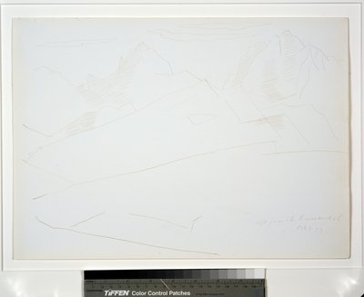 雲のある山の風景 作： Marsden Hartley