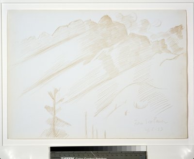 雲と木々のある山の風景 作： Marsden Hartley