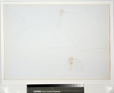 木の塊のある山の風景 作： Marsden Hartley