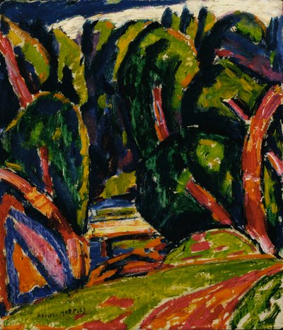 レッドツリー、1910年 作： Marsden Hartley