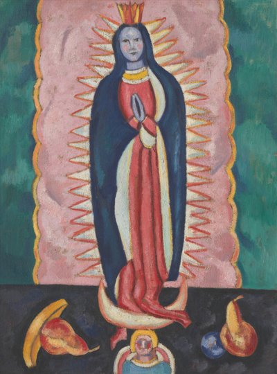 グアダルーペの聖母、1918〜19年頃（板紙に油と木炭） 作： Marsden Hartley