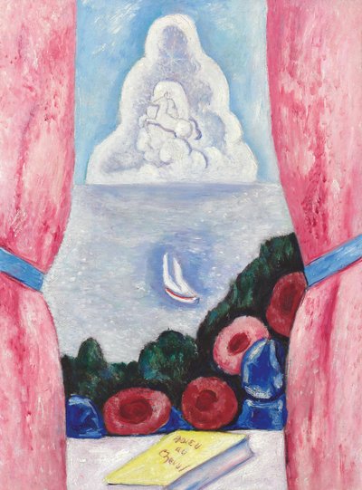 窓からの眺め（キャンバスボードに油彩） 作： Marsden Hartley