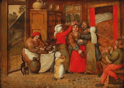 ブライダルベッドの準備、1570年代。 作： Marten van Cleve the Elder