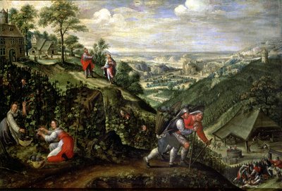10月：悪いワイン醸造業者の寓話、1580～90年頃（キャンバスに油彩） 作： Marten van Valckenborch