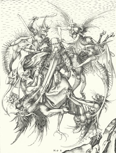聖アントニーの誘惑（エングレービング 作： Martin (after) Schongauer