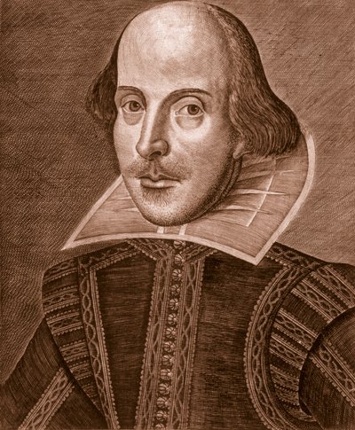 シェイクスピアの肖像、1623年。 作： Martin Droeshout