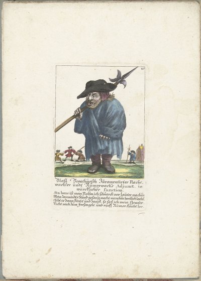 ドゥワーグ ブラッスル ブロートゴッシュ、1710 年頃 Blassl Broatgosch Jurassic Night Watchman and Rumorwachs Adjunct, in real function (オブジェクトのタイトル) Il Callotto resurcitato または Newly Furnished Small Cabinet (シリーズ タイトル) 作： Martin Engelbrecht (attributed to)