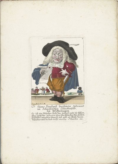 1710 年頃、提唱者としてのルーカス ヒルツヴィク 博士 Lucas Hirnzwik、Swabian Schnekenfeld の有名な擁護者、アンズタケについて (オブジェクトのタイトル) Il Callotto resurcitato または Newly Furnished Small Cabinet (シリーズ タイトル) 作： Martin Engelbrecht (attributed to)