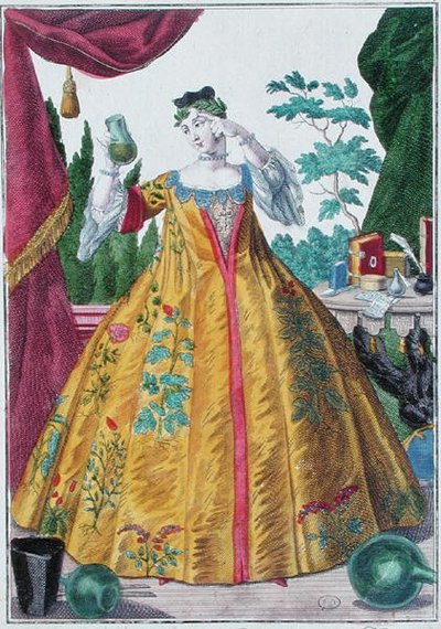 博士の妻』1735年頃（彩色済みエングレービング） 作： Martin Engelbrecht