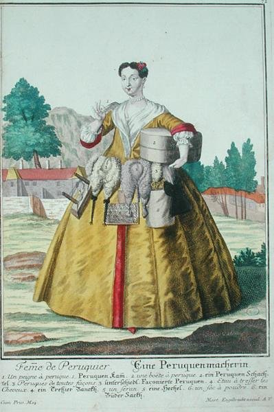 1735年頃にアウグスブルクで出版された「The Wigmaker