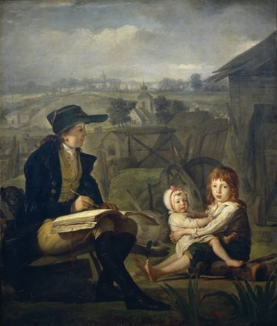 子供を描くウェルテル、1796 作： Martin Ferdinand Quadal