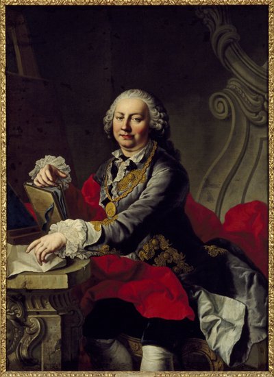 自画像-自画像」、マイテンス（Meytens）、マーティン・ファン、ザ・ヤング（1695-1770）作。キャンバスに油彩。寸法 : 147x106 cm。ストックホルム国立博物館 作： Martin II Mytens or Meytens