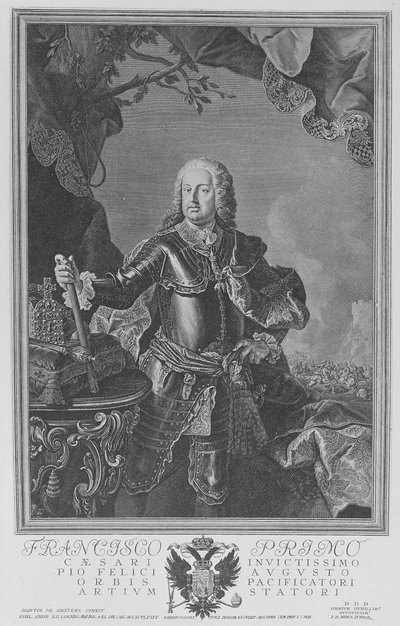 フィリップアンドレアスキリアンによって彫刻されたフランシスコ1世、神聖ローマ皇帝 作： Martin II Mytens or Meytens