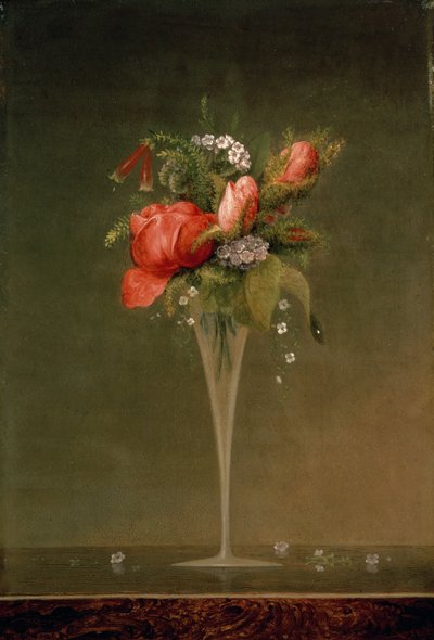 ワイングラスのある静物、1860 作： Martin Johnson Heade