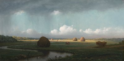突然のにわか雨、ニューベリー湿地 作： Martin Johnson Heade