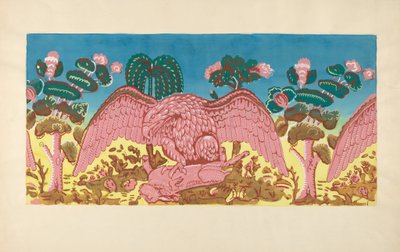 バンドボックスのデザイン 鷲と兎 1936年頃 作： Martin Partyka