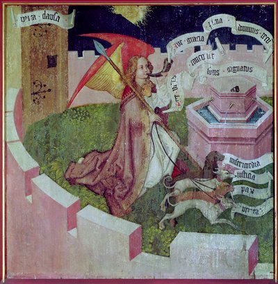 ドミニカ人の祭壇画：神秘的な狩り、c.1470-80（67723も参照） 作： Martin Schongauer