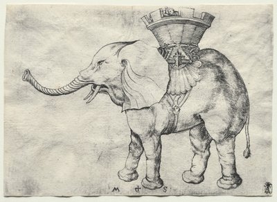 ハウダーの象c。 1485。 作： Martin Schongauer